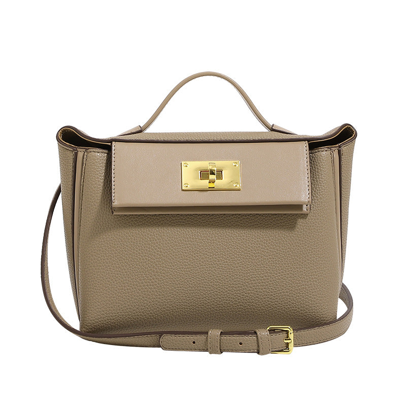 Women's Bags 2026 High-End Crossbody Style Light Luxury Soft Leather Kelly Bag Handbag Shoulder Bag Crossbody Backpack with Lock Buckle