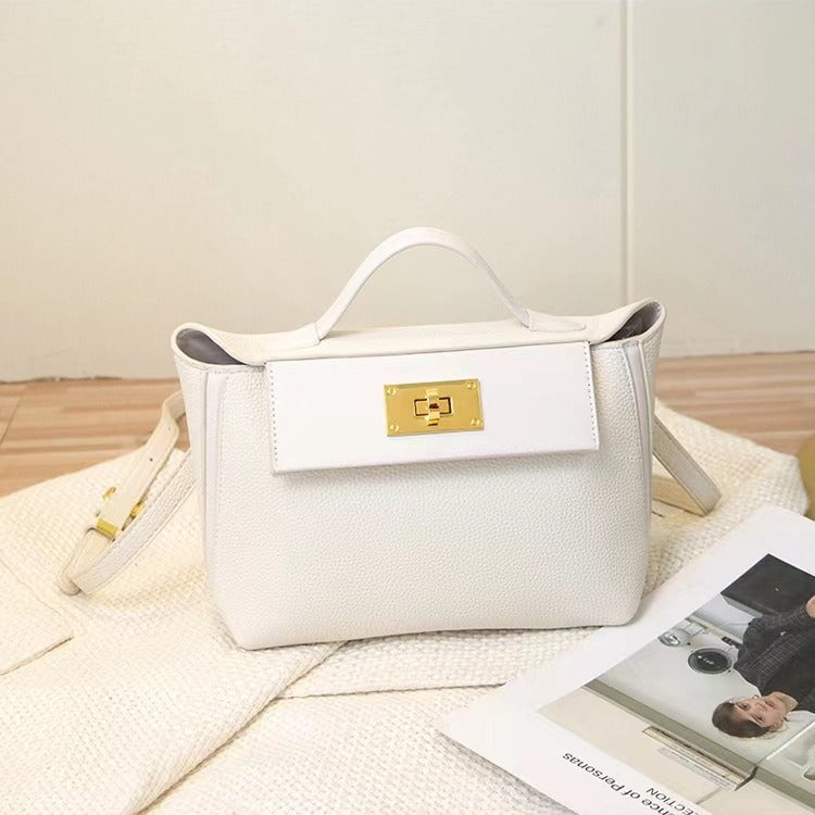 Women's Bags 2026 High-End Crossbody Style Light Luxury Soft Leather Kelly Bag Handbag Shoulder Bag Crossbody Backpack with Lock Buckle