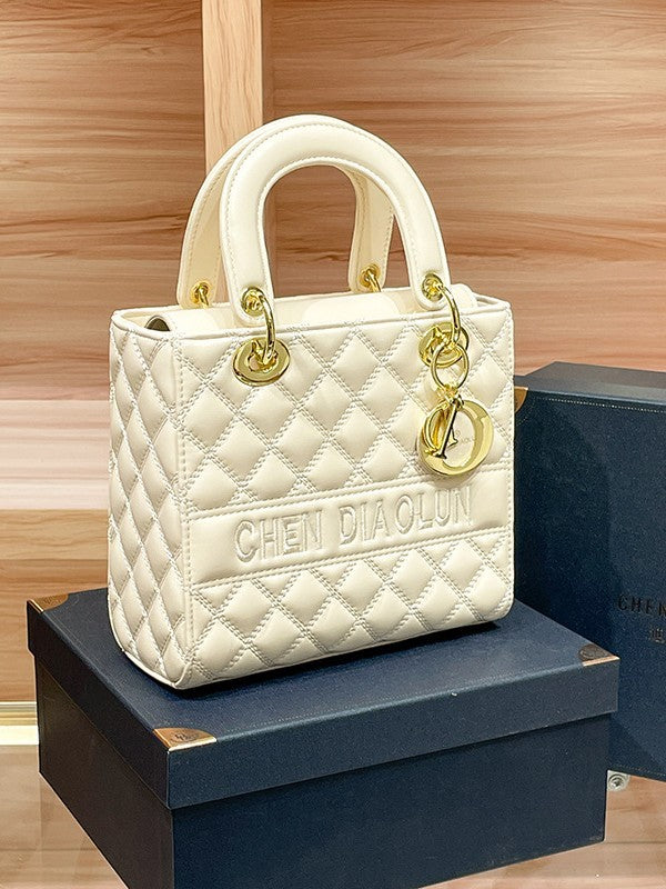 Classic Quilted Princess Diana Bag 2025 New Lambskin Light Luxury Shoulder Handbag Cross-Border Women's Bag Versatile Crossbody Bag