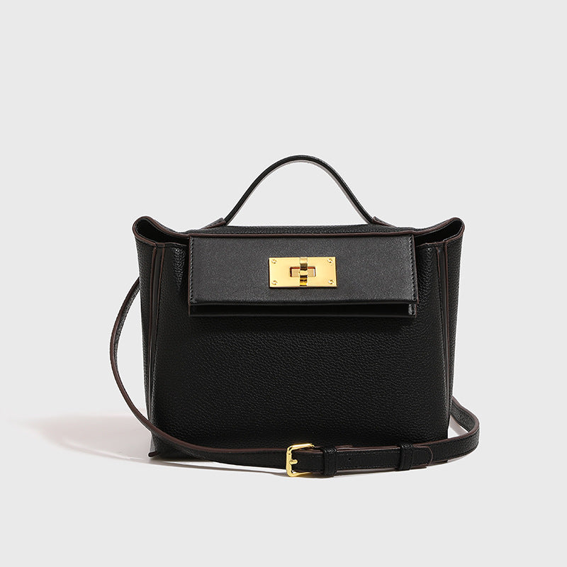 Women's Bags 2026 High-End Crossbody Style Light Luxury Soft Leather Kelly Bag Handbag Shoulder Bag Crossbody Backpack with Lock Buckle