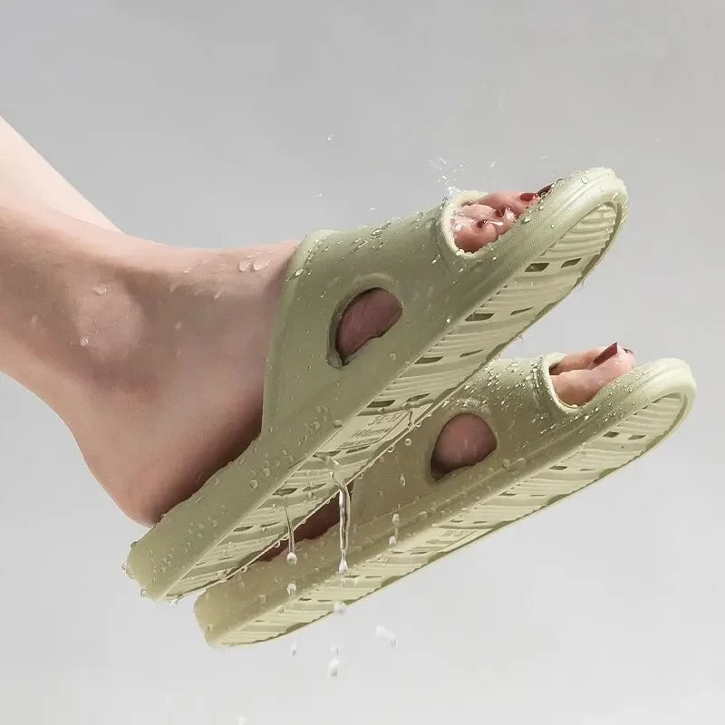 Unisex EVA Non Slip Soft Bottom Leaking Shower Man Woman Home Slippers