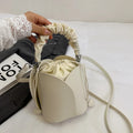 Black Handbag Women Fashion Wrist Bag Designer Mini Bucket Crossbody Bag Female Drawstring Handbag Pu Leather Lady Bag