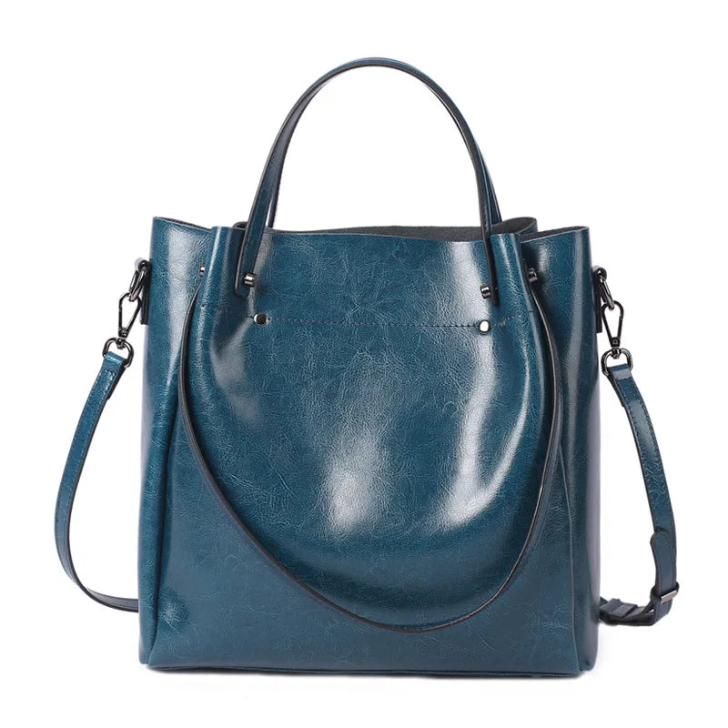 New leather women's bag, large capacity TOTE, fashionable and versatile, single shoulder crossbody handbag, large bag