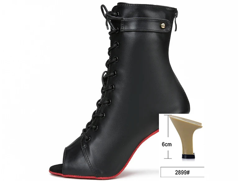 Bottes noires à talons hauts pour femmes, talons aiguilles fins, chaussures de danse latine, sexy,salsa et tango