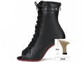 Bottes noires à talons hauts pour femmes, talons aiguilles fins, chaussures de danse latine, sexy,salsa et tango