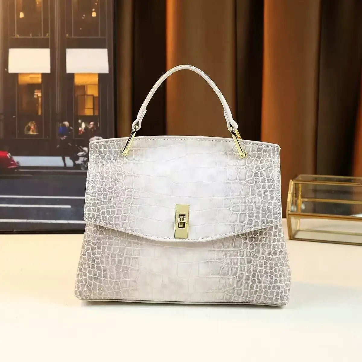 High-quality Cowhide 2025 New Style Fashionable Snake Pattern Handbag Shoulder Crossbody Bags for Women Sac À Main Femme