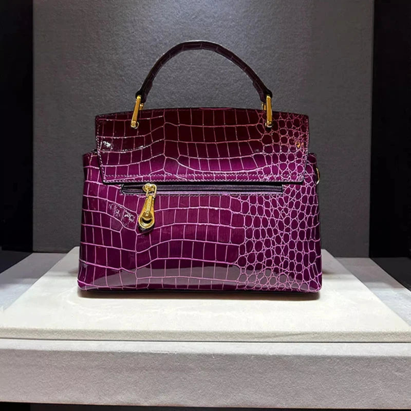 High-quality Cowhide 2025 New Style Fashionable Snake Pattern Handbag Shoulder Crossbody Bags for Women Sac À Main Femme