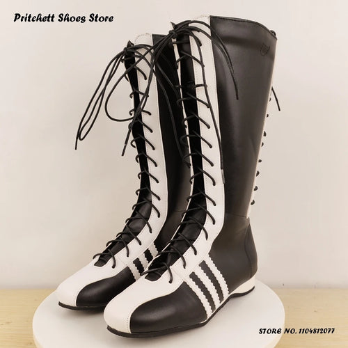 Women's Sports Style Knee-high Boots Street Style Round Toe Flat with
