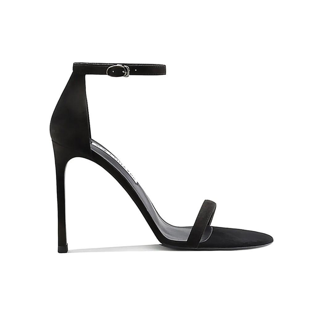 Yuejinlong Sexy Black Ankle Strap High Heels Open Toe Stiletto Sandals