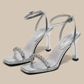 Elegant String Bead Ankle Strap High Heeled Sandals Women Luxury