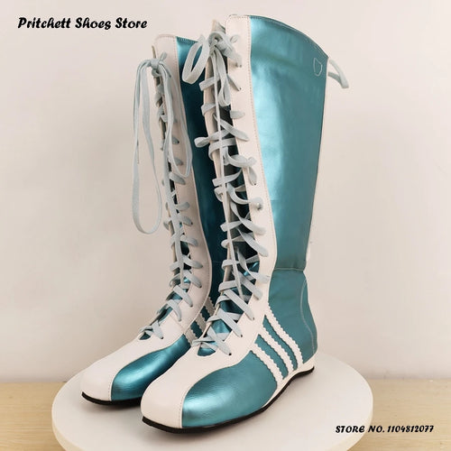Women's Sports Style Knee-high Boots Street Style Round Toe Flat with