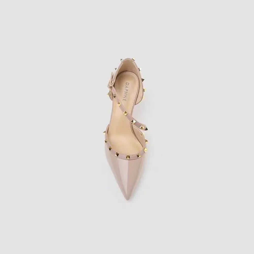 Fashion Pointed Thin Toe Heel Sandals Personality Rivet Female Shoes