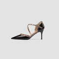 Fashion Pointed Thin Toe Heel Sandals Personality Rivet Female Shoes