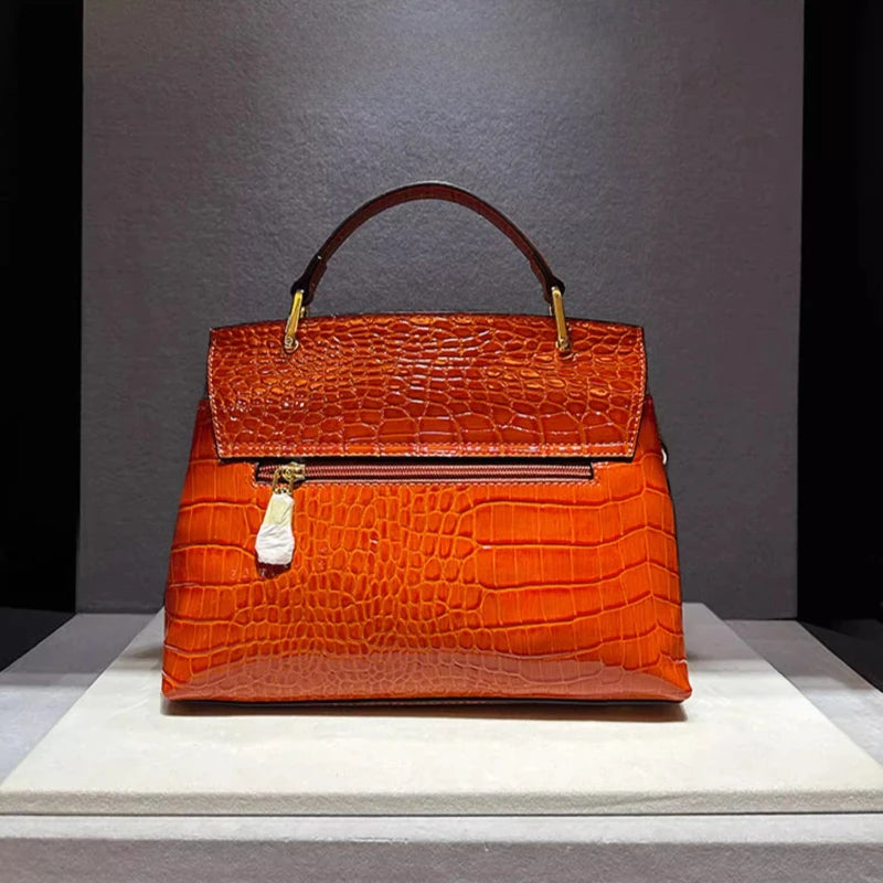 High-quality Cowhide 2025 New Style Fashionable Snake Pattern Handbag Shoulder Crossbody Bags for Women Sac À Main Femme