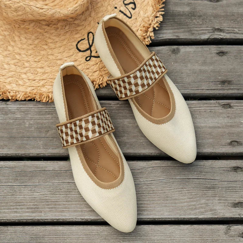 New Women's Ballet Flats Casual Shoes Low Heel Barefoot Elegant Woman Sneakers Socofy Comfortable Pointed Toe Loafers Female