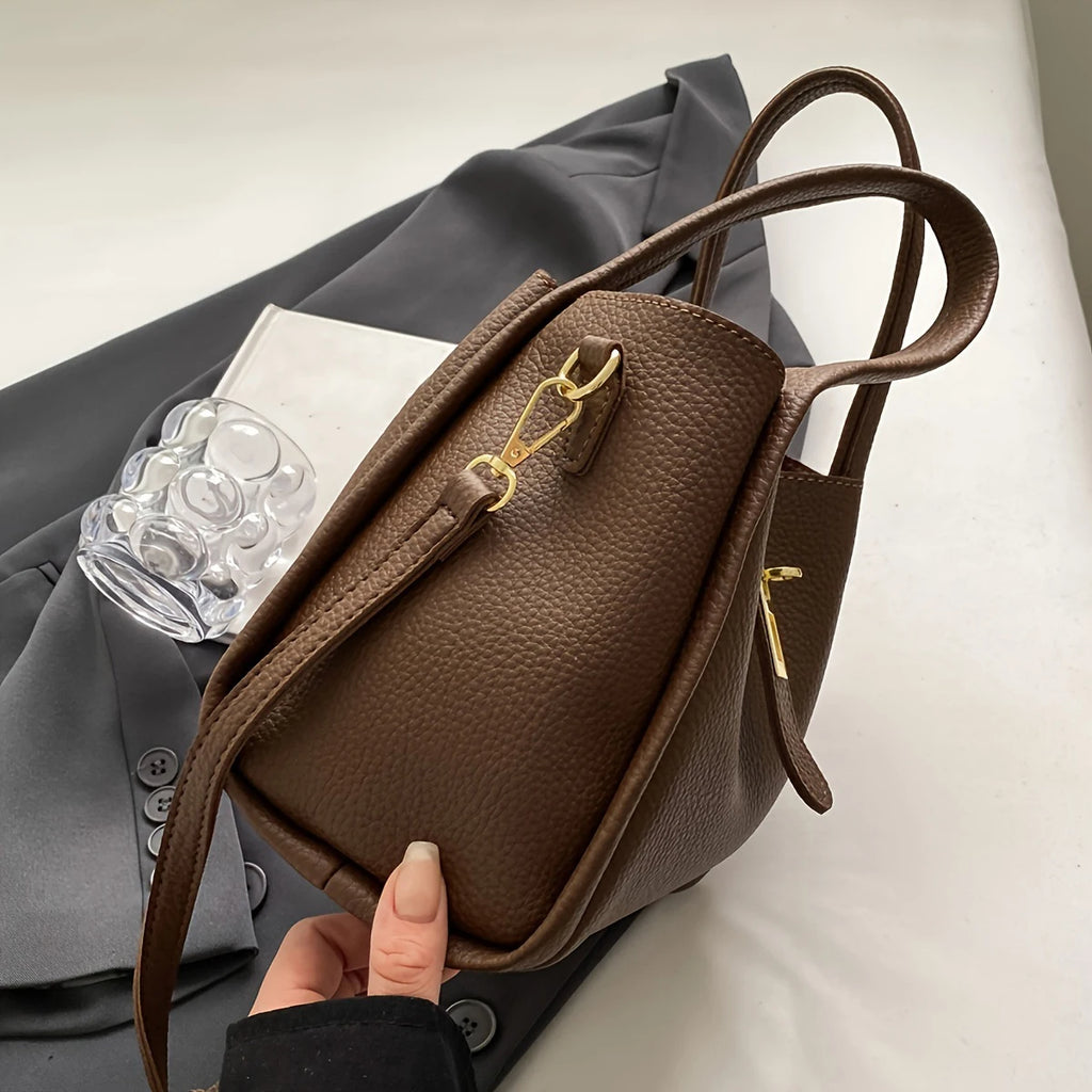 High-value daily multifunctional handbag autumn and winter retro fashion trend simple solid color crossbody bag