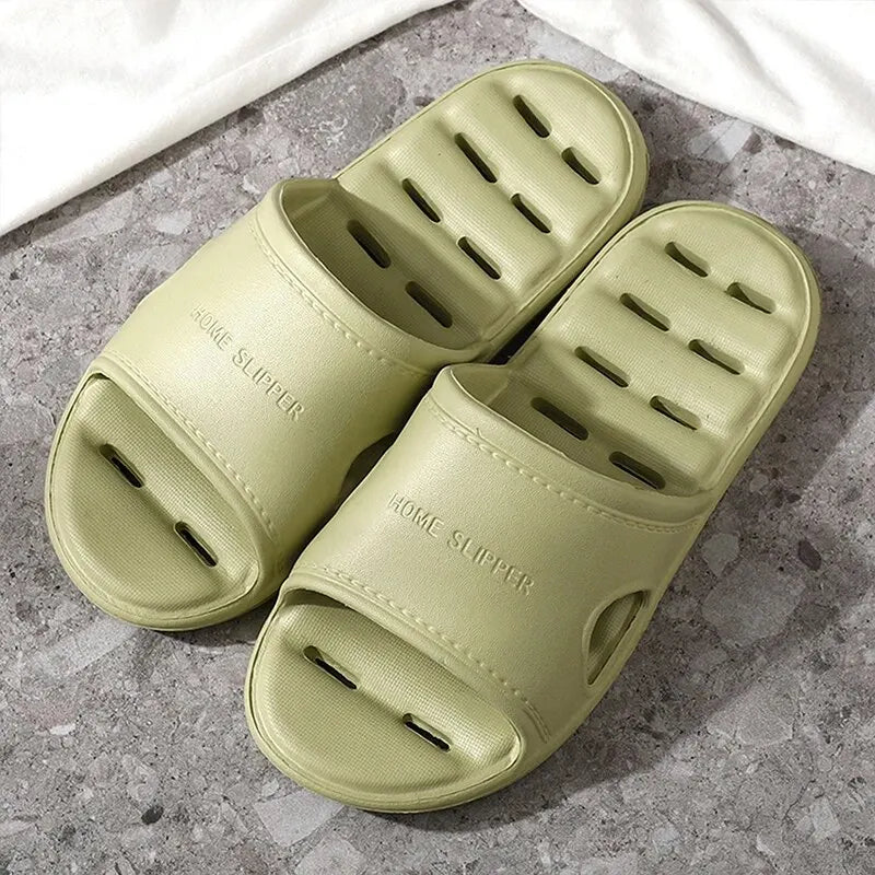 Unisex EVA Non Slip Soft Bottom Leaking Shower Man Woman Home Slippers