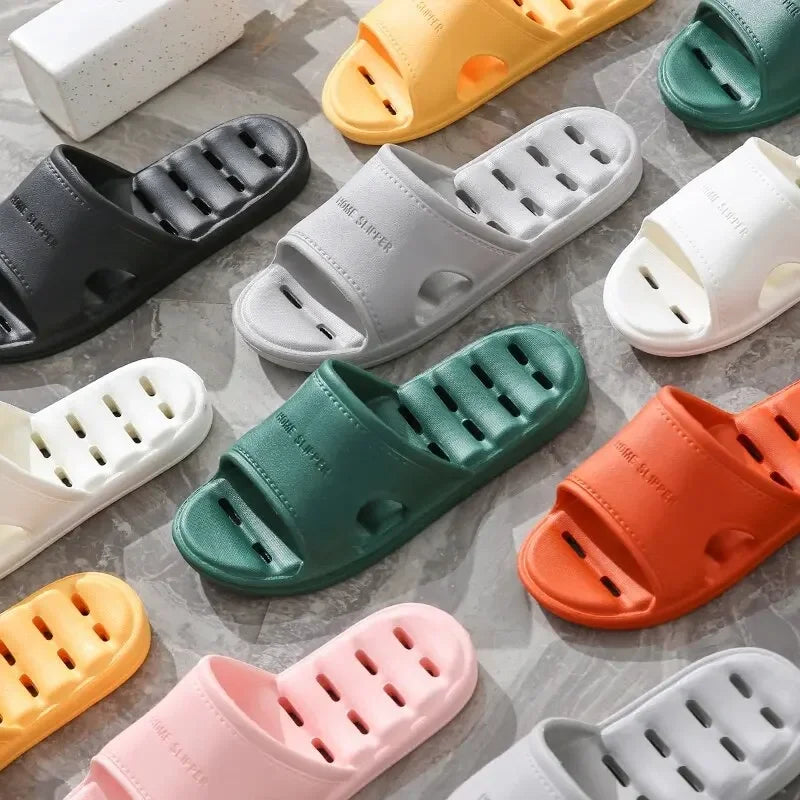 Unisex EVA Non Slip Soft Bottom Leaking Shower Man Woman Home Slippers
