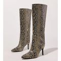 Eilyken Street Sexy Serpentine Thin Heels Knee High Boots Women