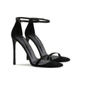 Yuejinlong Sexy Black Ankle Strap High Heels Open Toe Stiletto Sandals