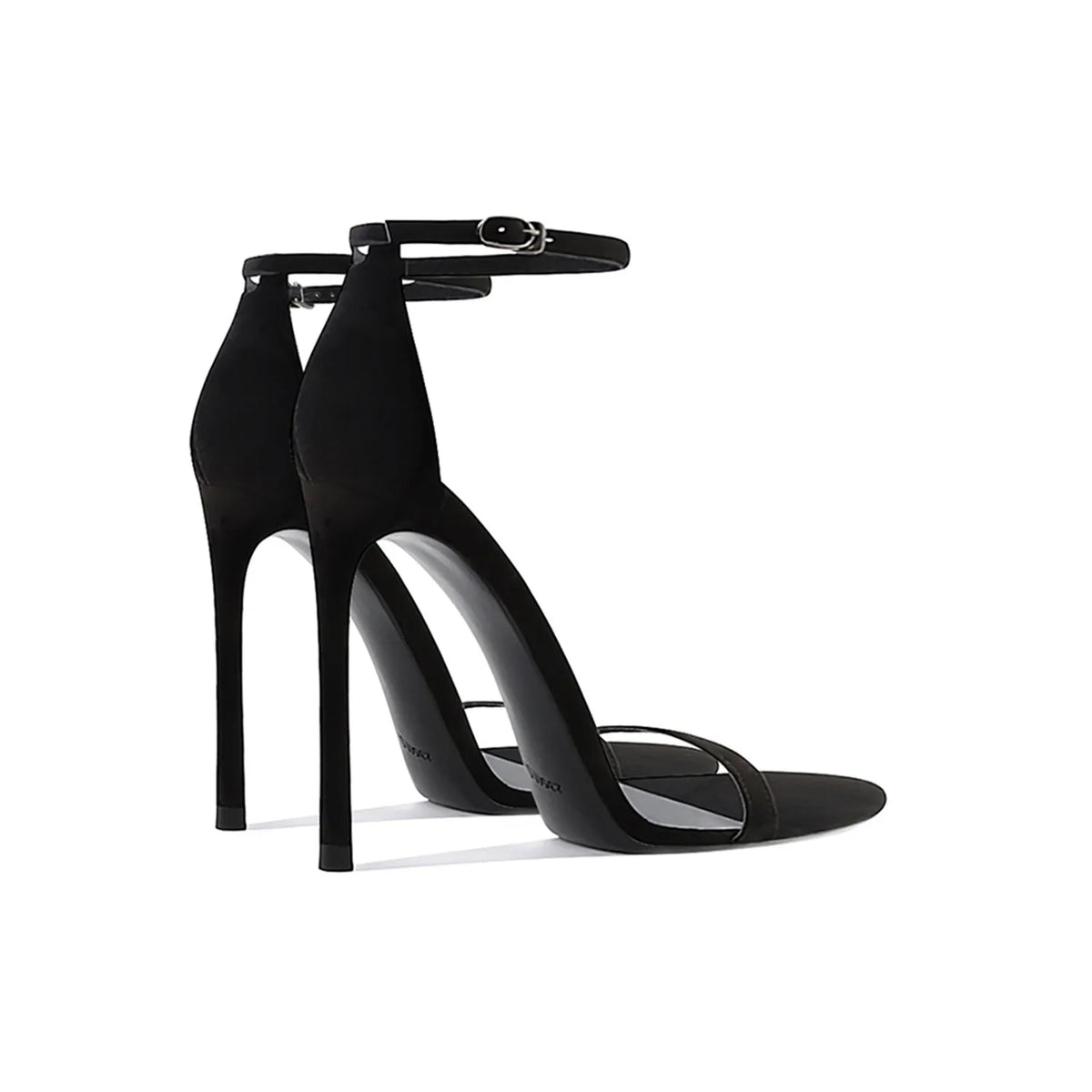 Yuejinlong Sexy Black Ankle Strap High Heels Open Toe Stiletto Sandals